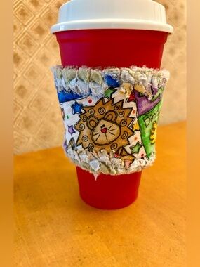 Hand Crafted Multicolor Animal Cup Sleeve/Cozy